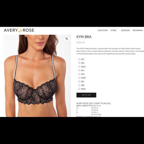 Avery Rose KYM Black Swarovski Crystal Strap Bra - Picture 2 of 8